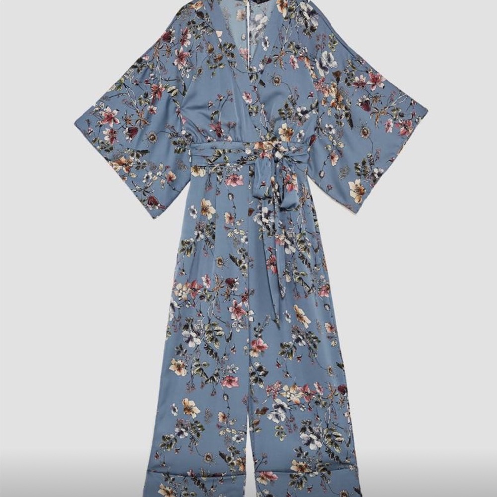 New Blue Kimono Jumpsuit